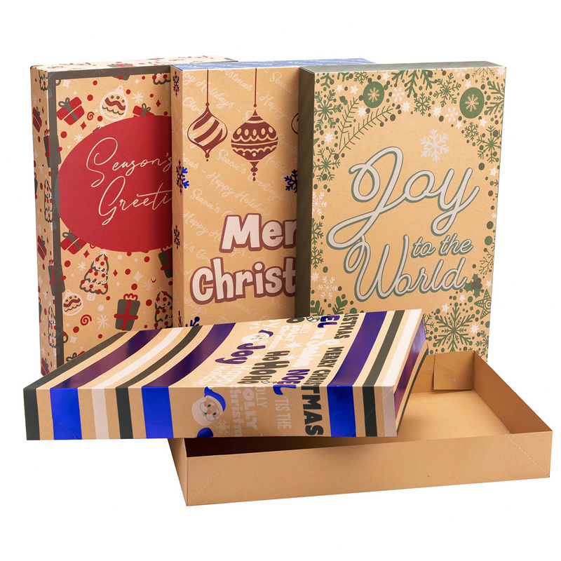 Aluminum Foil Kraft Paper Gift Boxes, 12 Pcs