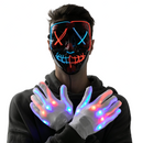 Halloween Led Mask Light Up With Gloves (blue&red)