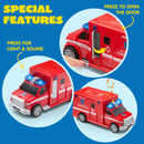 3 In 1 Fire Rescue Truck Car Set