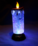 Flameless Led Candles With Glitter Swirls, 2 Pack