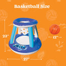 SLOOSH - Inflatable Volleyball Net & Basketball Hoops Pool Float Set, Blue