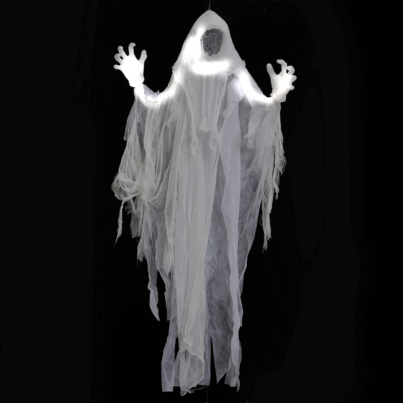 Lighted Hanging Faceless Ghosts, 2 Pack