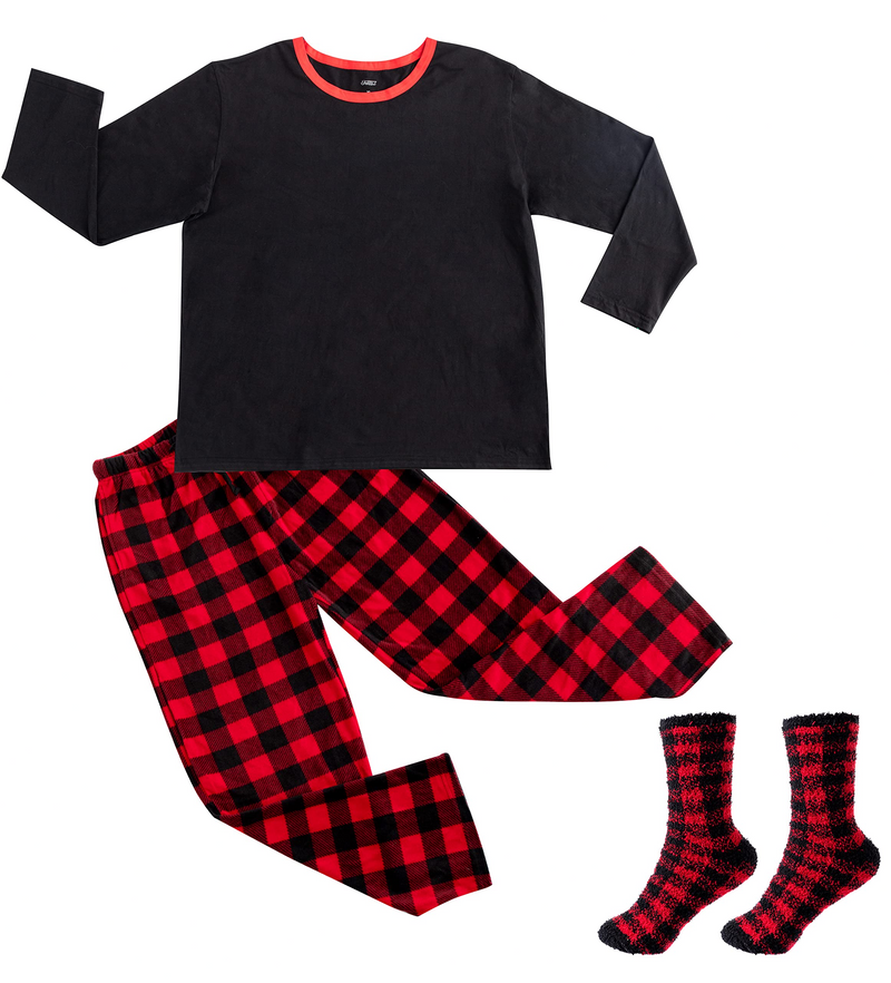 Men Red and Black Pajamas