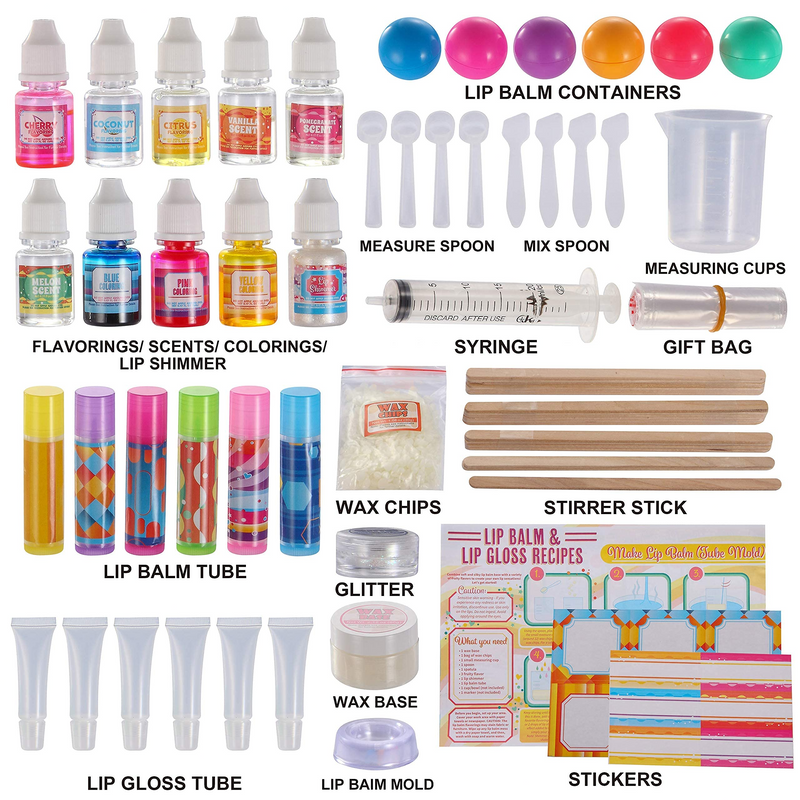 JOYIN Lip Balm Making Kit for Kids, Make Your Own Lip Balm Kit, 2-in-1 Stem Science Kit with Flavoring Scents and Multicolored, DIY Makeup Set, Best