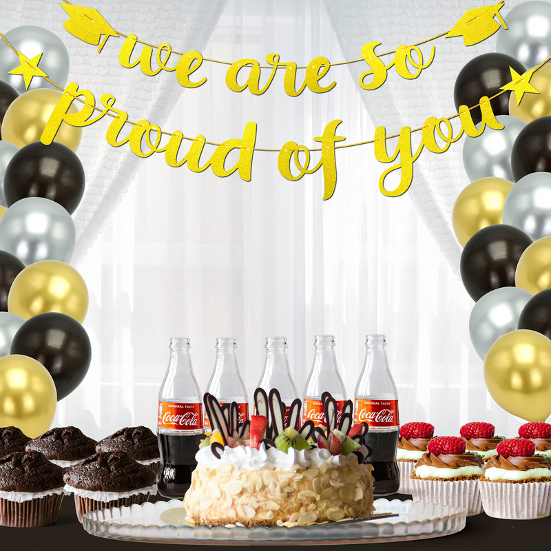 Gold Letter Banner  "We Are So Proud of You"  Hanging Decor