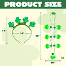 6 Pcs Shamrock LED Light Up Headband and Necklace
