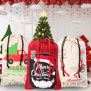 Christmas Canvas Burlap Gift Bags, 3Pcs