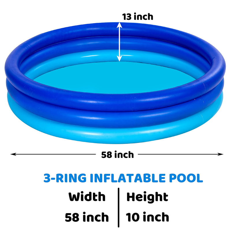 SLOOSH - 58in Blue Inflatable Kiddie Pool, 1 Pack
