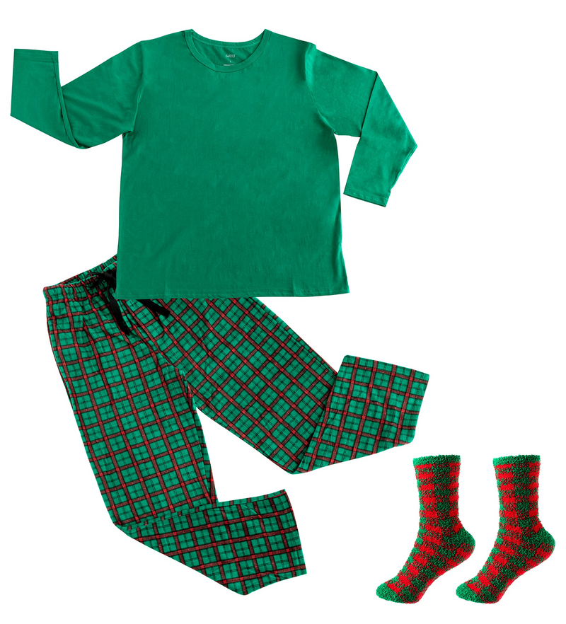 Men Green Plaid Pajamas