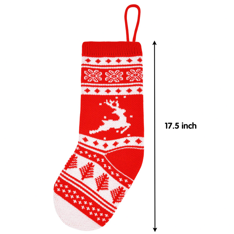 18in Red Christmas Stockings, 4 Pcs