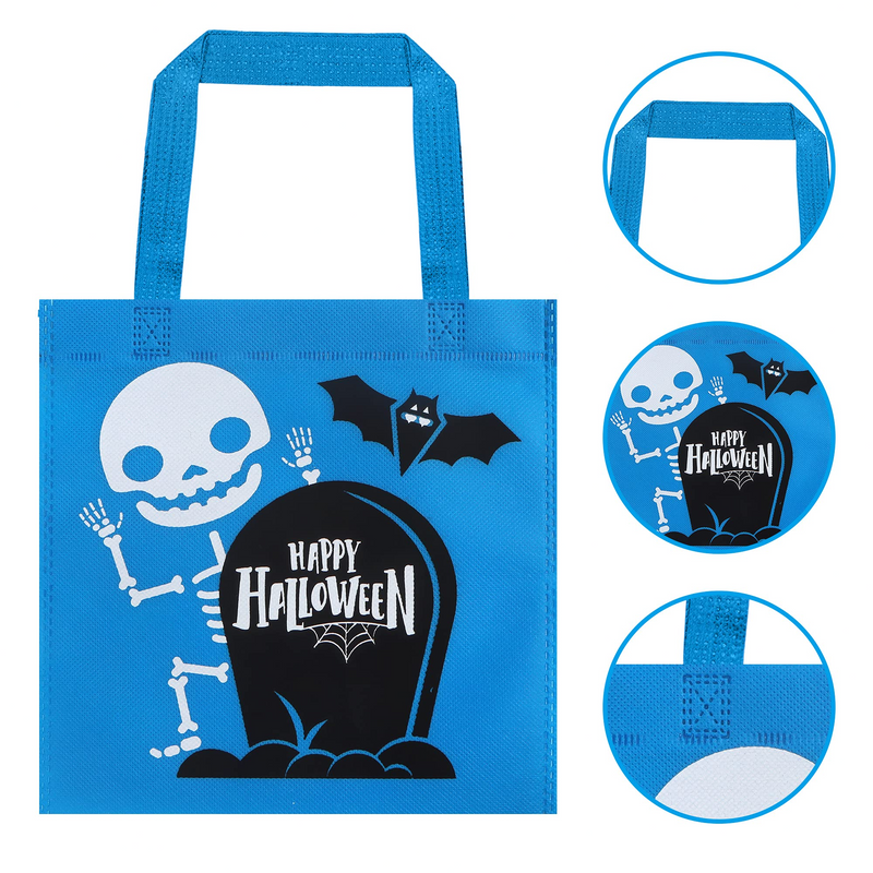 Halloween Non-Woven Colorful Tote Gift Bags, 32 Pcs