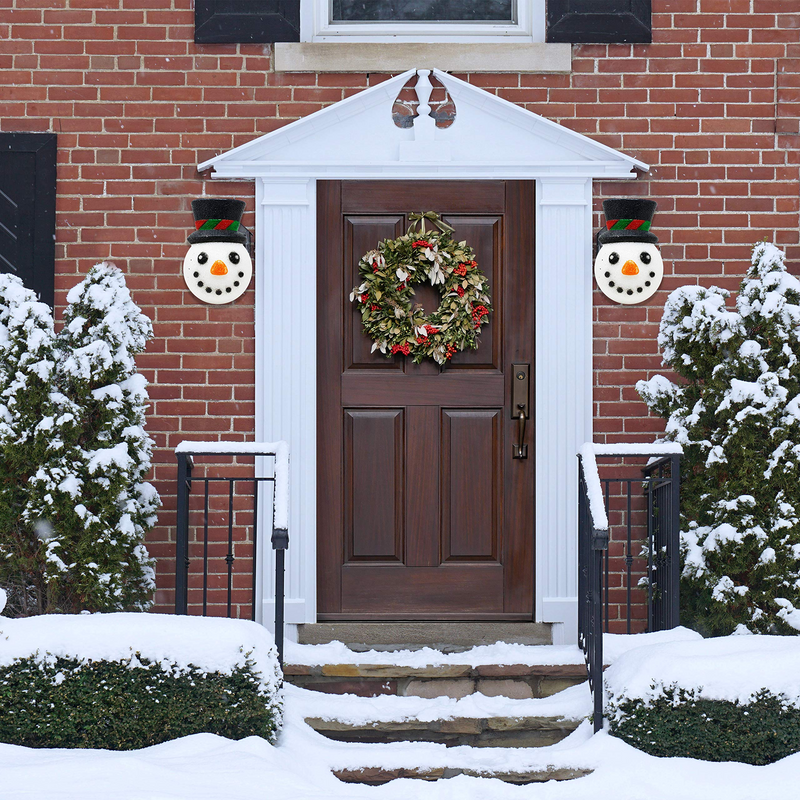 2 Pcs Christmas Cute Snowman Porch Light Cover