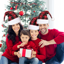Red Plaid Santa Hat, 12 Packs