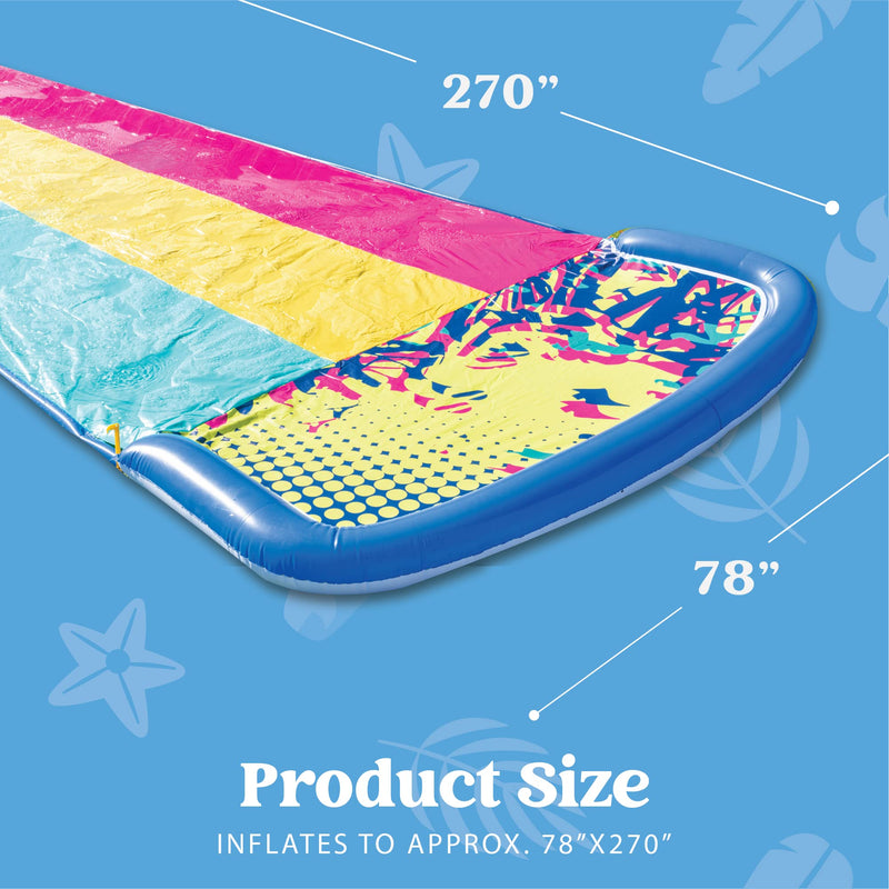 SLOOSH - Water Slide 3 Person Deluxe Digital Pattern Water Slides with 3 Bodyboards