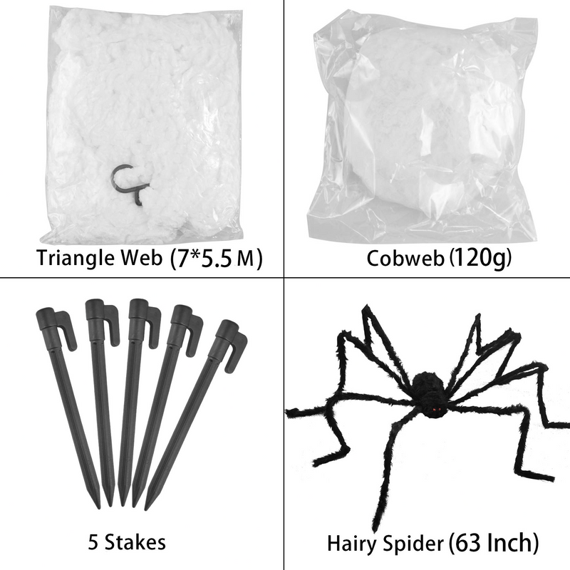Giant Spider Web Set With 5 Ft Spider