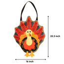 3D Thanksgiving Turkey Burlap Banner