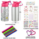 2 Pcs Color and Decorate Your Own Water Bottles