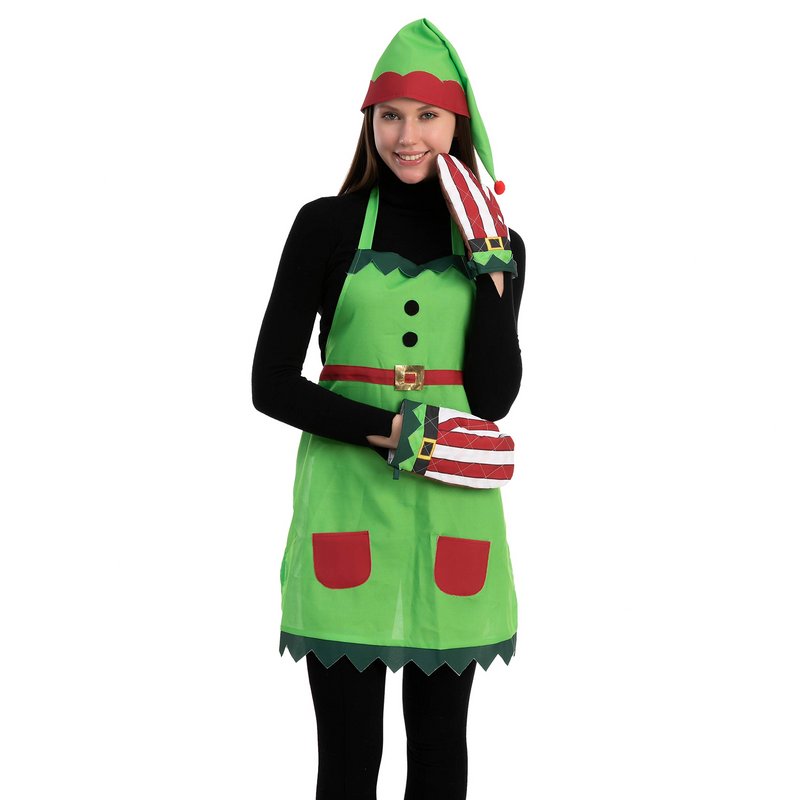 6 Piece Elf Christmas Kitchen Linens Accessories Set