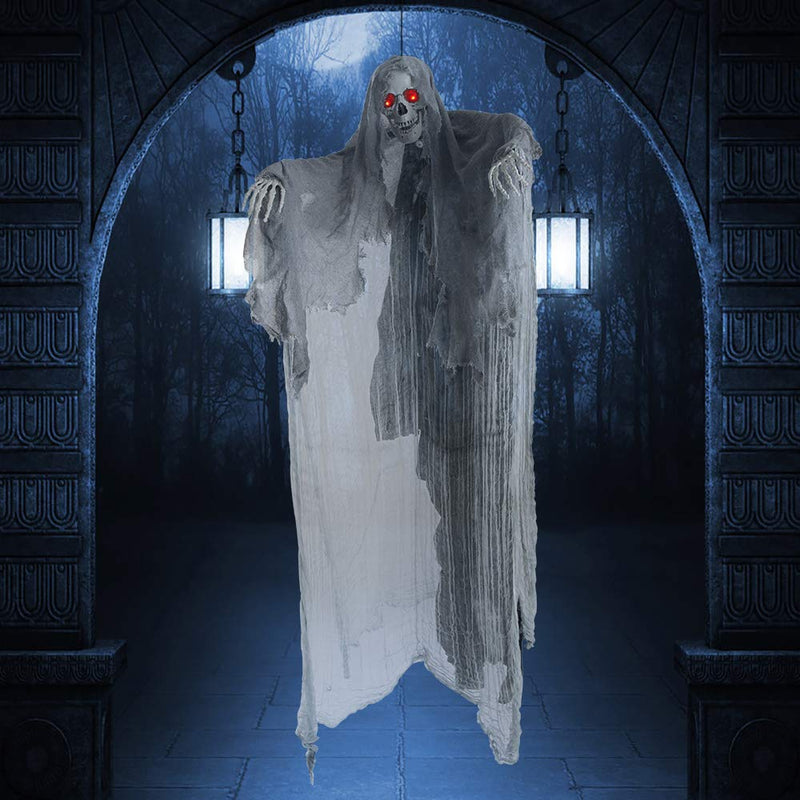 5.6 ft Spooky Hanging Skeleton (Gray)