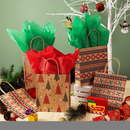 7.25in Kraft Holiday Gift Bags, 24 Pack