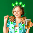 6 Pcs Shamrock LED Light Up Headband and Necklace