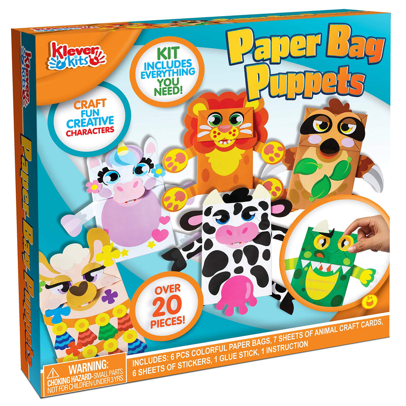 KLEVER KITS - Make Your Own Puppet Kit,  6 Designs