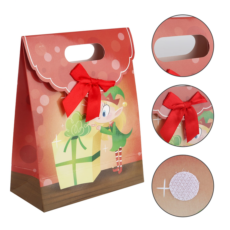 Christmas Fold Over Gift Bags, 12 Pcs