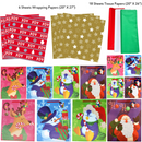 Christmas Bags Set With Wrapping Papers And Tissue Papers, 36 Pcs
