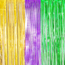 Mardi Gras Fringe Curtains Table Skirt with Garland