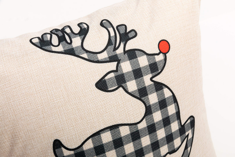 Christmas Plaid Pillow Cover, 4 Pcs