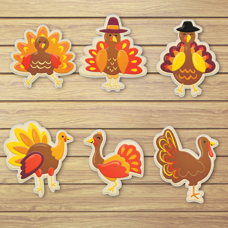Thanksgiving Turkey Cookie Cutter Set, 6 pcs