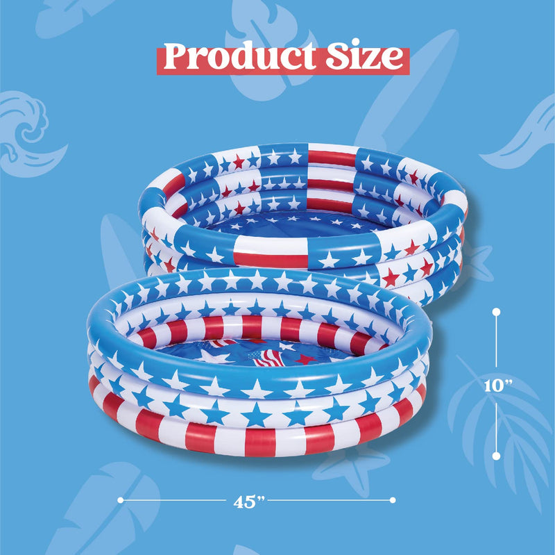 SLOOSH - 45in Inflatable Star American Flag Pool, 2 Pack