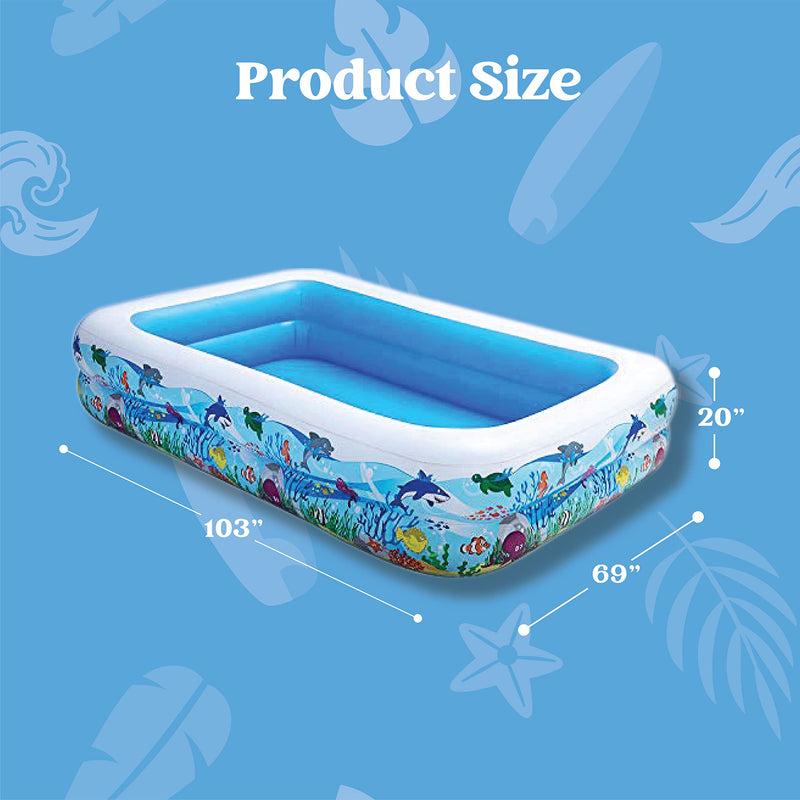 SLOOSH - Ocean Pattern Inflatable Kiddie Swimming Pool
