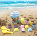 8 Pcs  Ice Cream Mold Beach Toys with Mesh Bag