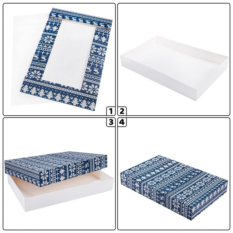 Snowy Blue Shirt Wrap Boxes, 12 Pcs