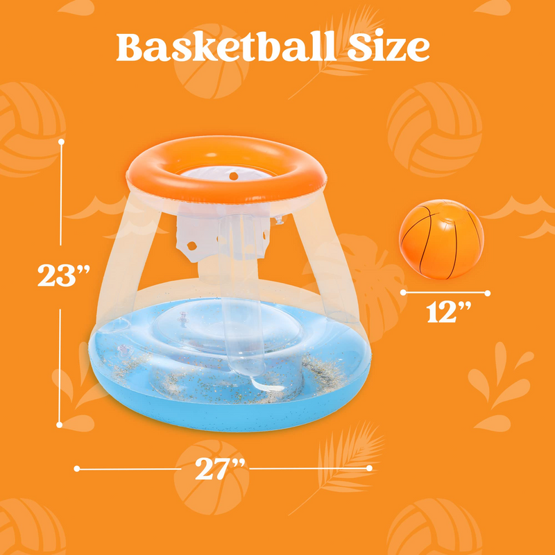SLOOSH -  Inflatable Pool Float Set Volleyball Net & Basketball Hoops