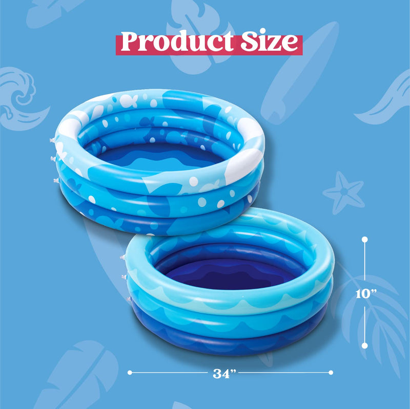 SLOOSH - Blue w/ Pattern Inflatable Kiddie Pool Set