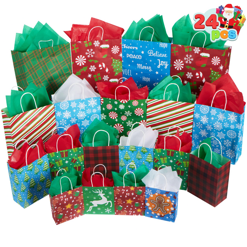 Assorted Sizes Goodie Bags, 24 Pcs