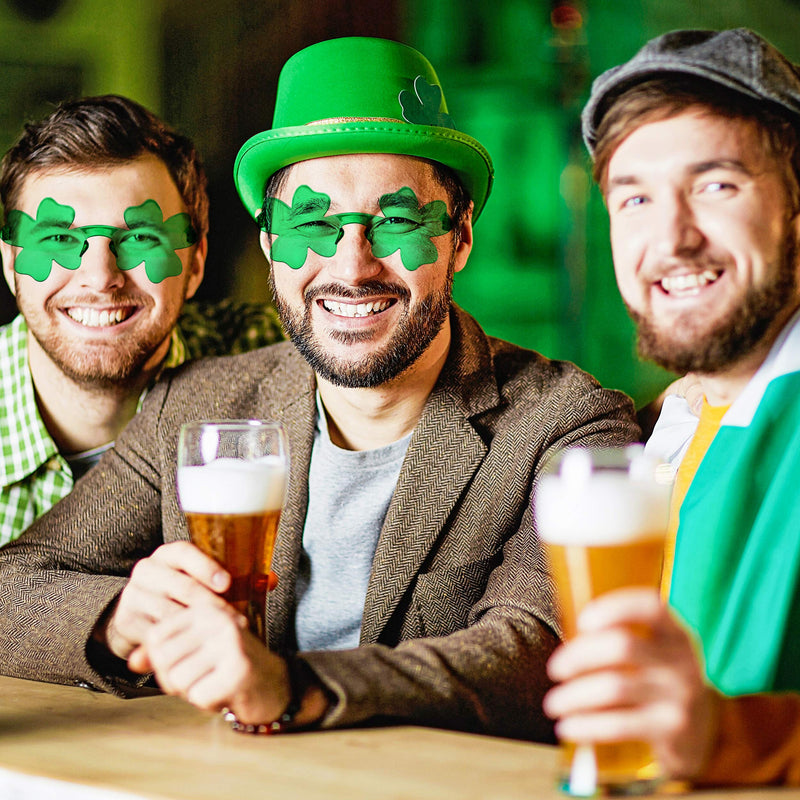 6 Pairs St. Patrick's Day Shamrock Glasses
