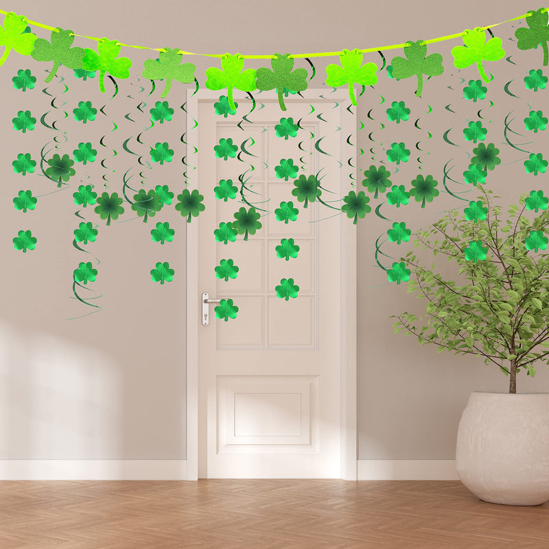 7.5 ft Decorations with Shamrock Strings and Swirls, 8 Pack