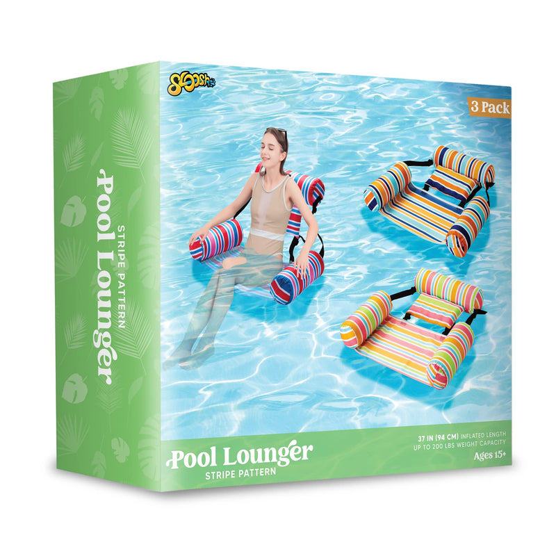 SLOOSH - Stripe Pattern Floating Hammock Chairs, 3 Pack