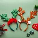 Light Up Reindeer Headband (Green), 2 Pcs