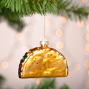 Christmas Glass Blown Ornament Taco and Burrito Set