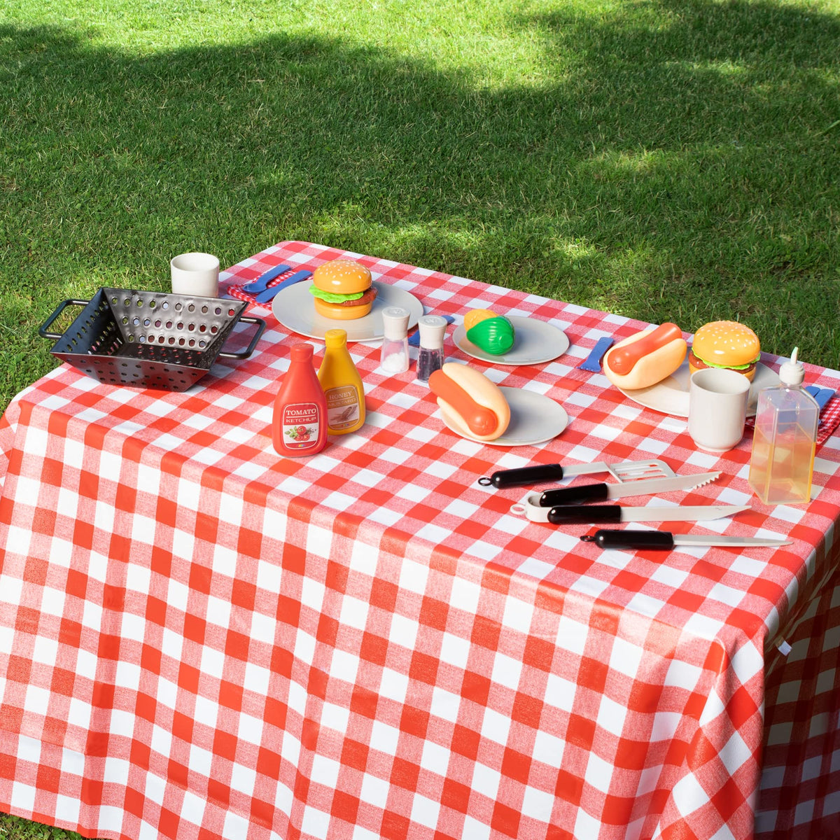 Play-Act 27 PCS Kids BBQ Grill Playset Backyard Barbecue Play Grill Toy