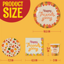 120Pcs Friendsgiving Paper Plates and Napkins Disposable Dinnerware Set