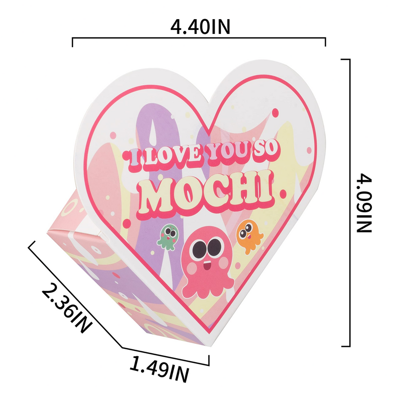 28Pcs Glow In The Dark Mochi with Kids Valentines Card Boxes-Classroom Exchange Gift