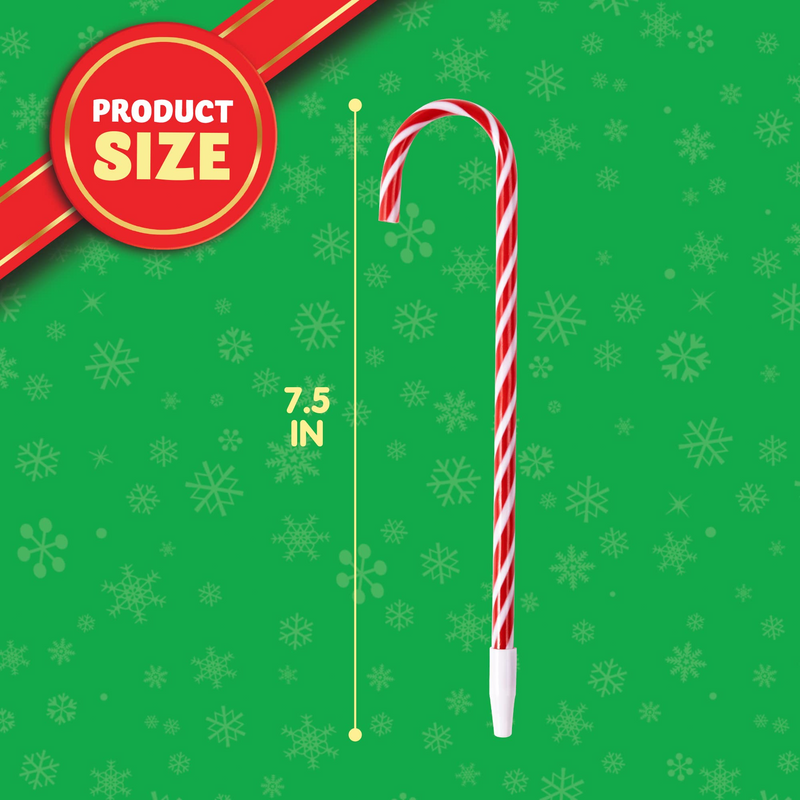 12Pcs Christmas Candy Cane Ball Point Pens