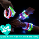 28Pcs Glow Sticks Bracelets with Kids Valentines Cards for Valentines Party Favors