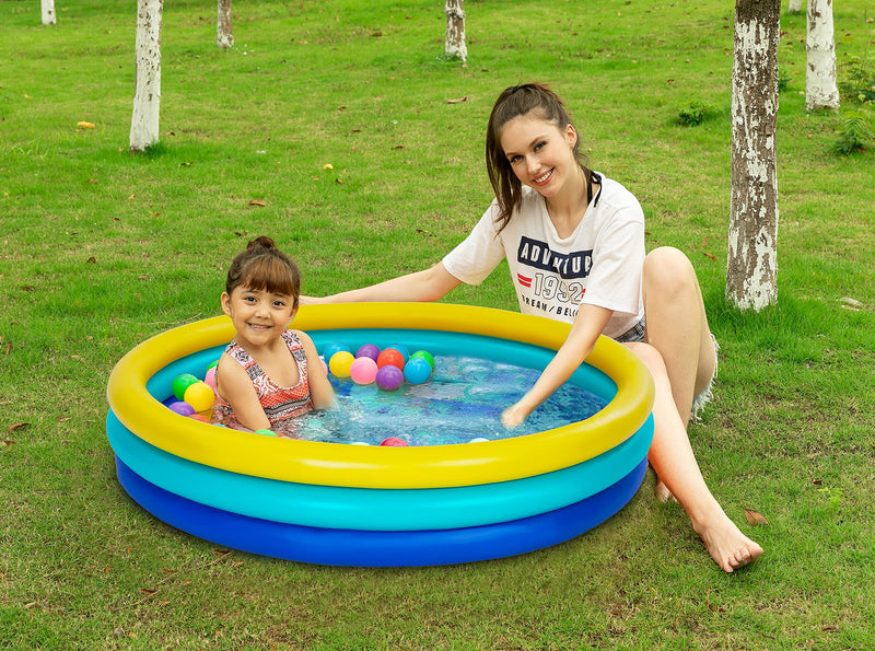 SLOOSH - 2 Packs 58in Multicolor Inflatable Kiddie Pools Set