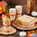 120Pcs Friendsgiving Paper Plates and Napkins Disposable Dinnerware Set